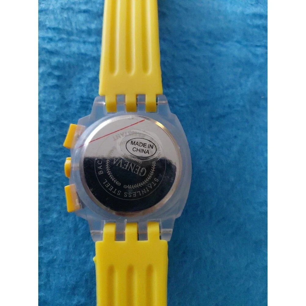 New Geneva Unisex Yellow And Clear Watch